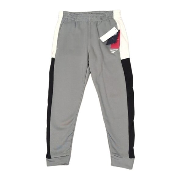 Reebok Jogger Trackpants Color Block Fleece Lined Casual Active - Picture 1 of 9